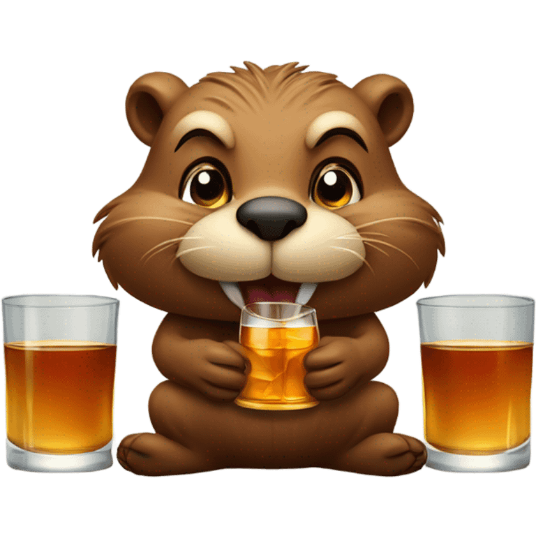 Beavers drinking whiskey emoji