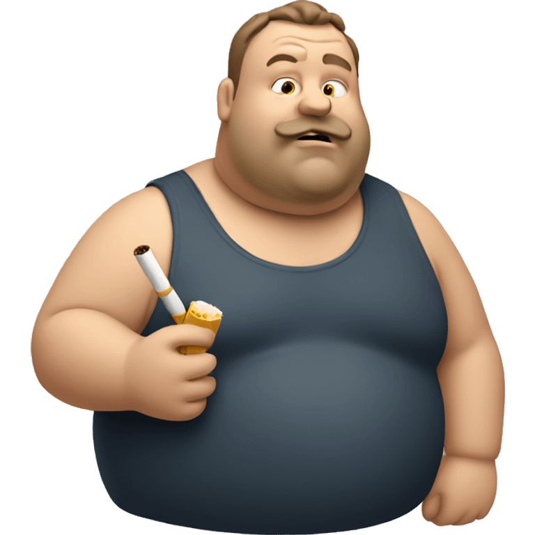 Fat guy smoking emoji