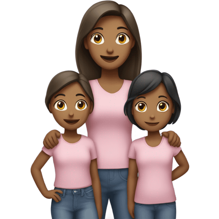 Mother with 2 girls  emoji