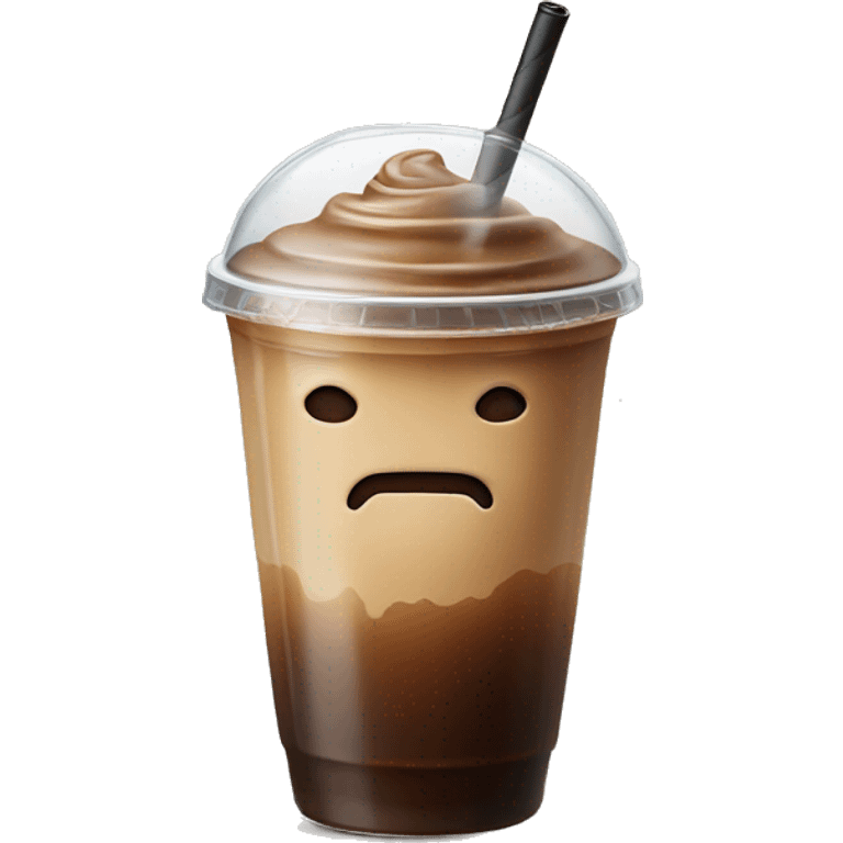 Ice coffee with lid and straw. No face  emoji