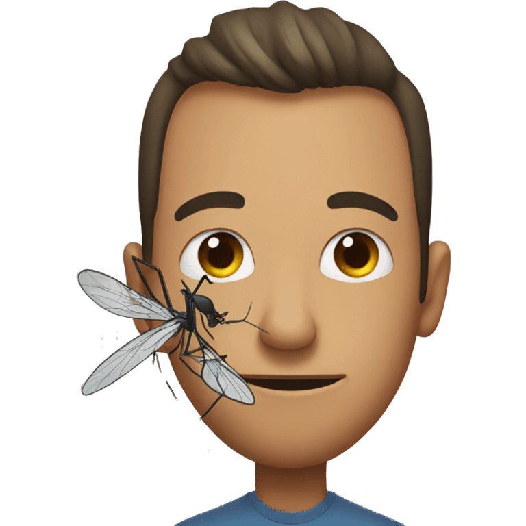 A mosquito sits on a man  emoji