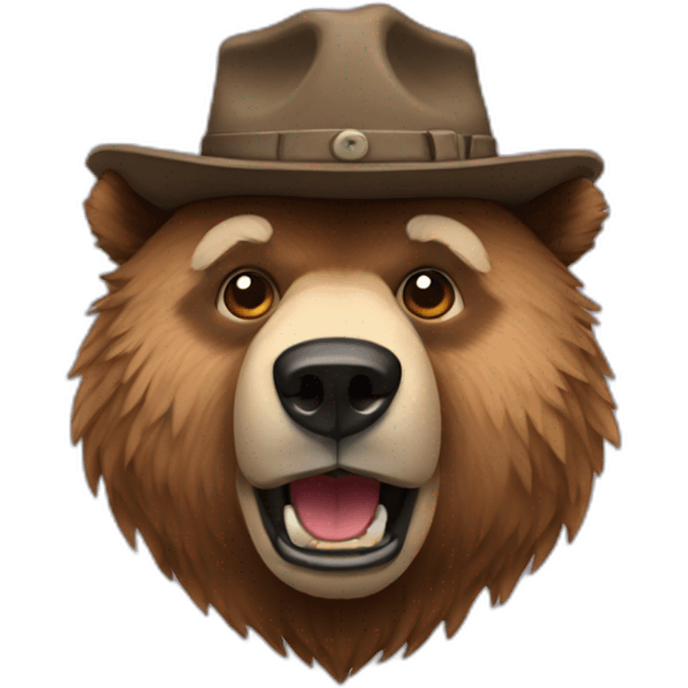 grizzlybear with a hat  emoji