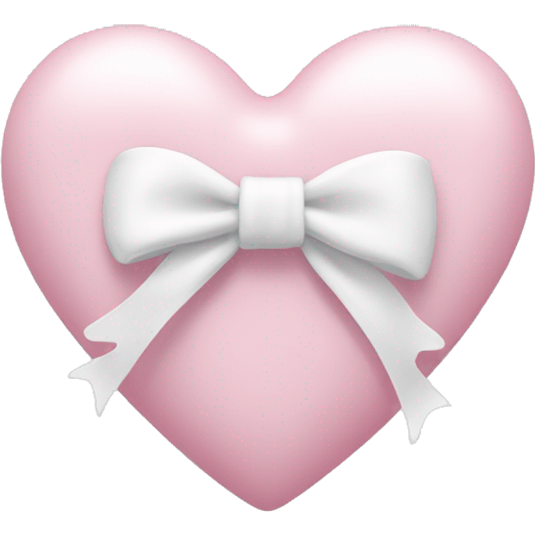 Pastel pink heart with white bow emoji