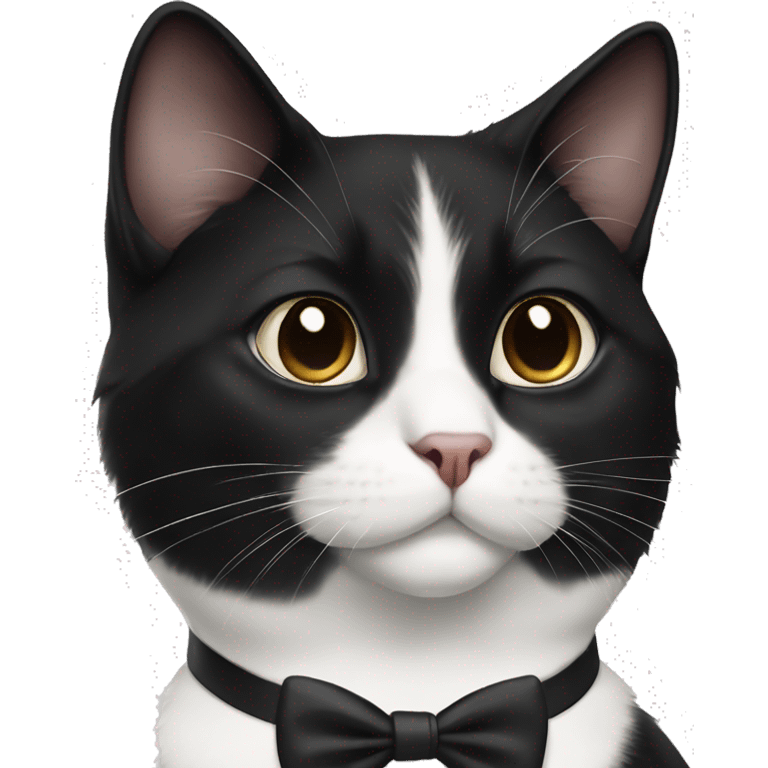 a black and white tuxedo cat emoji