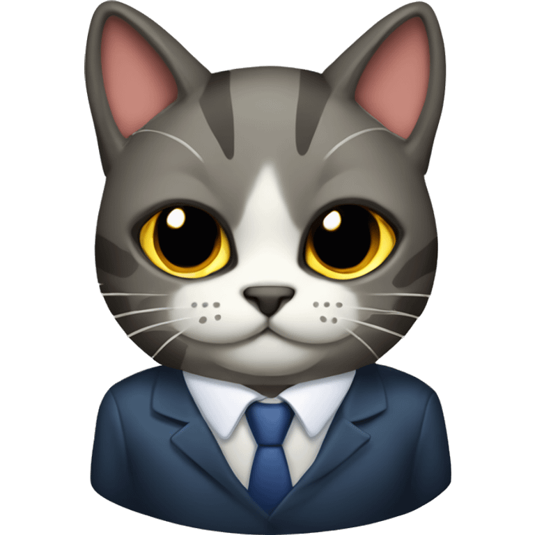 gato musculoso con sombre y un traje  emoji