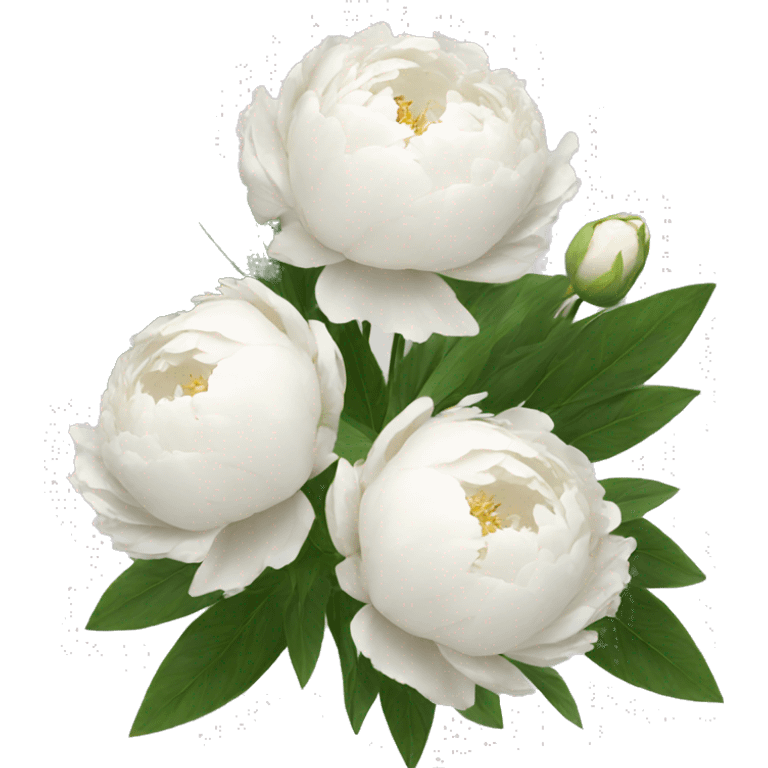 White peonies bouquet  emoji