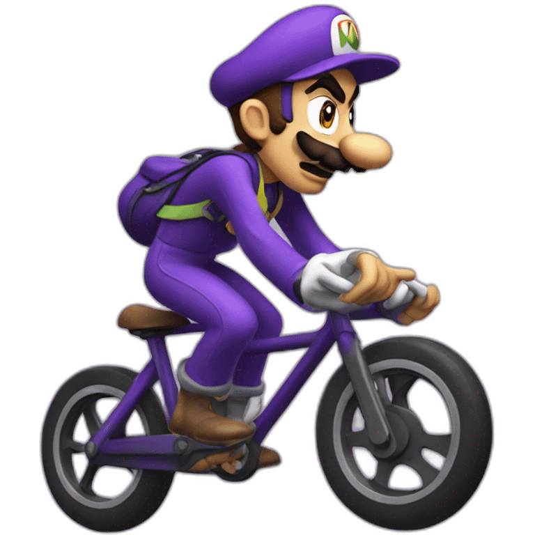 Waluigi riding a bike emoji