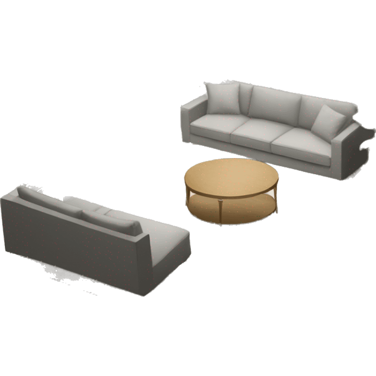 IKEA furnished living room design with round table emoji