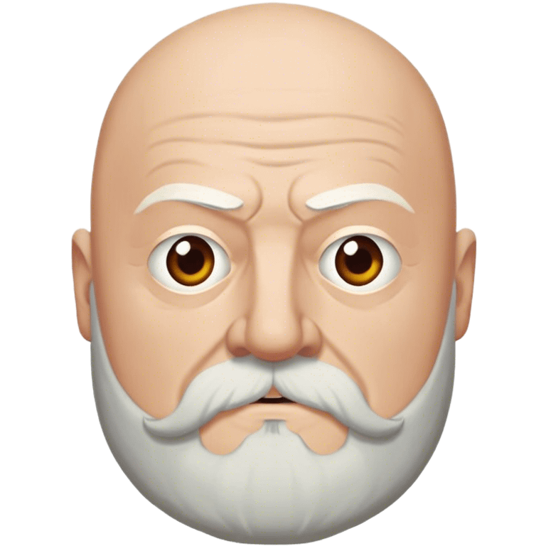 Rickard Karstark from game of thrones, thick white beard, bald head emoji