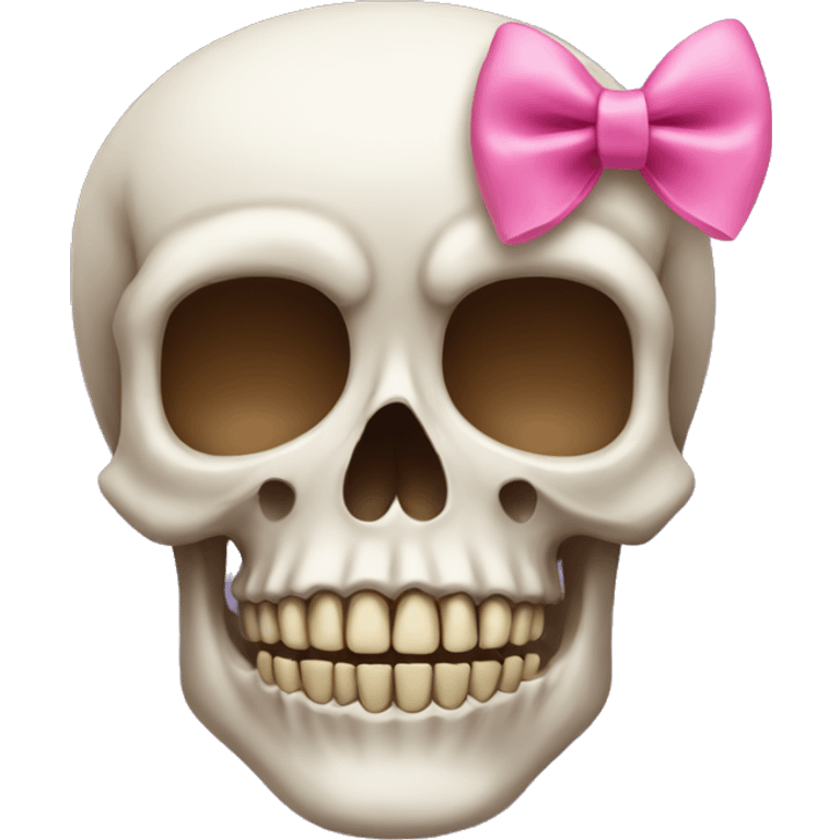 skull with a pink bow on its head emoji