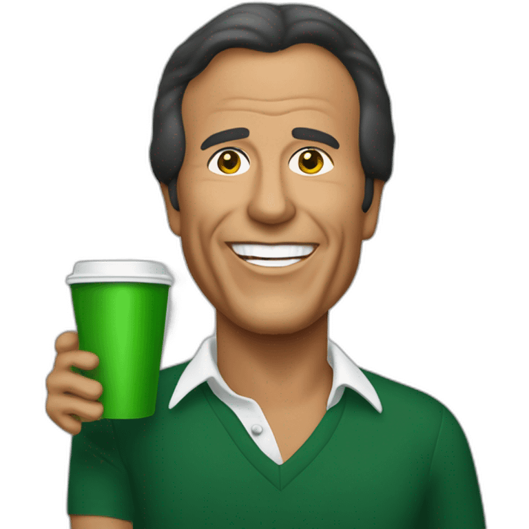 Julio iglesias with green cup emoji