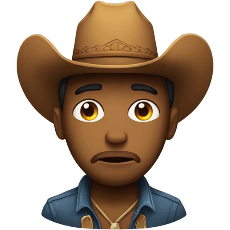 Sad emoji w cowboy hat emoji