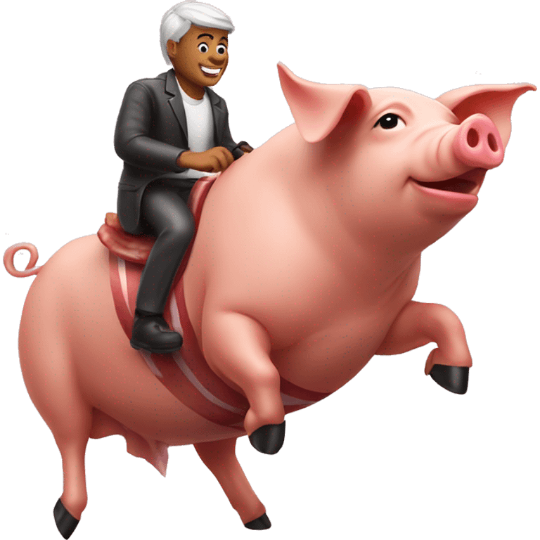 Bacon riding a pig  emoji