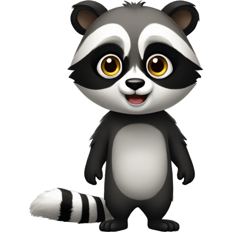 raccoon-panda-hybrid full body emoji