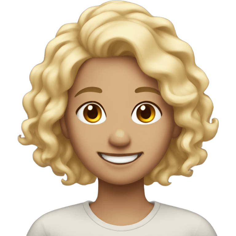 smiling trans girl with windy blonde hair emoji