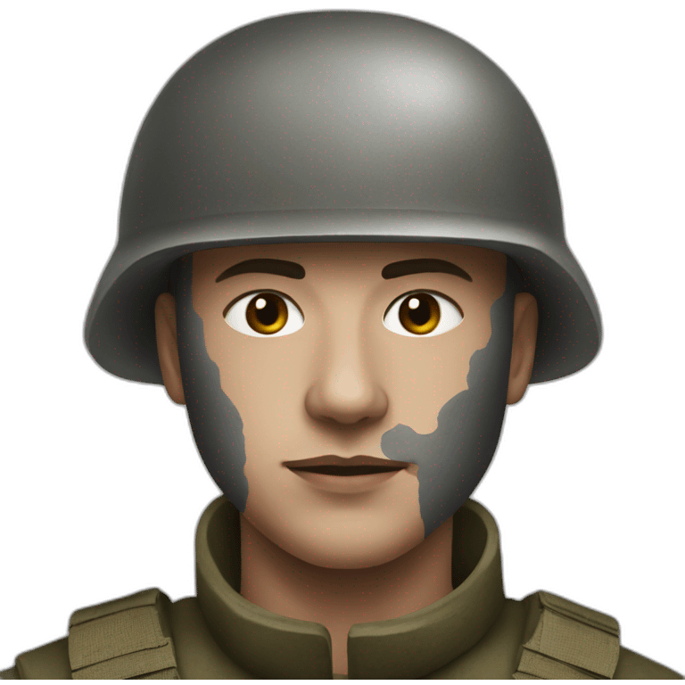 latvian soldier with charcoal on his face emoji