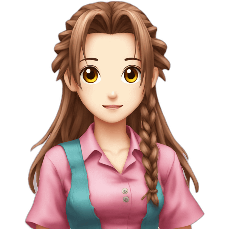 Aerith tied style manga color emoji