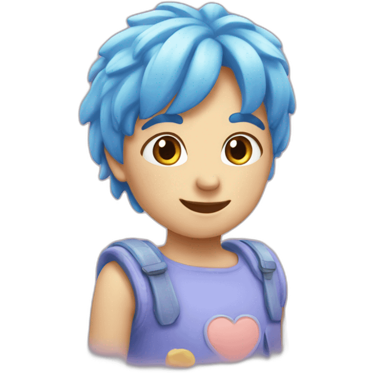 Cœur bleu pastel emoji