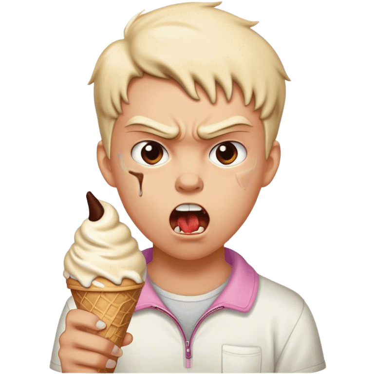 angry teenager with ice cream  emoji