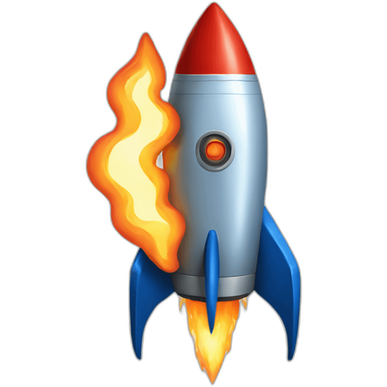 rocket with trident flame emoji