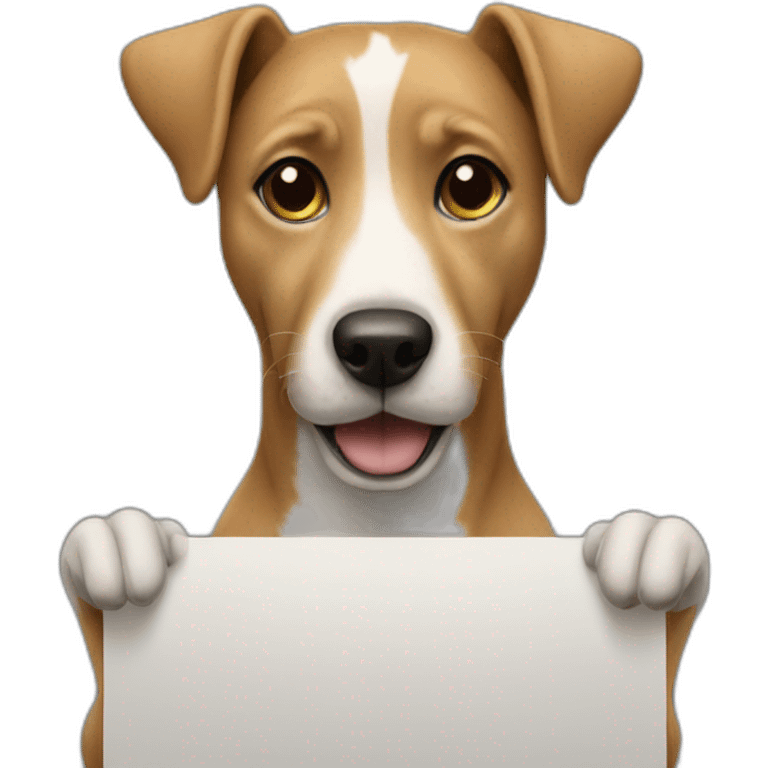 Dog holding sign named Vsiez emoji