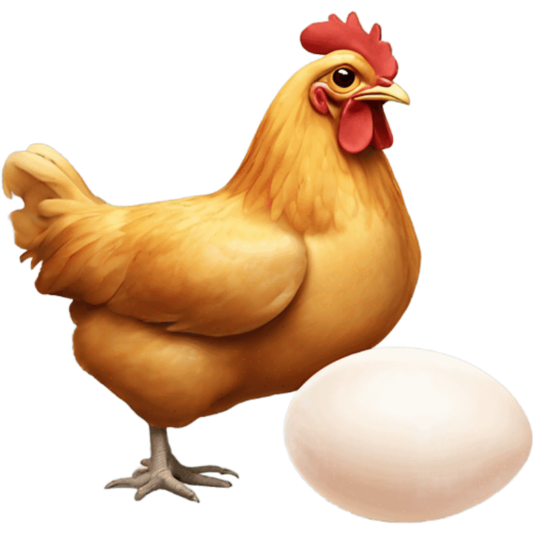 Chicken laying an egg emoji