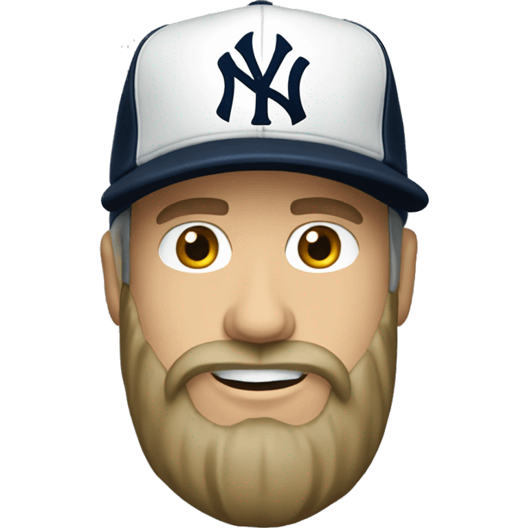 white guy with a beard and a fitted New York Yankees hat backwards. emoji