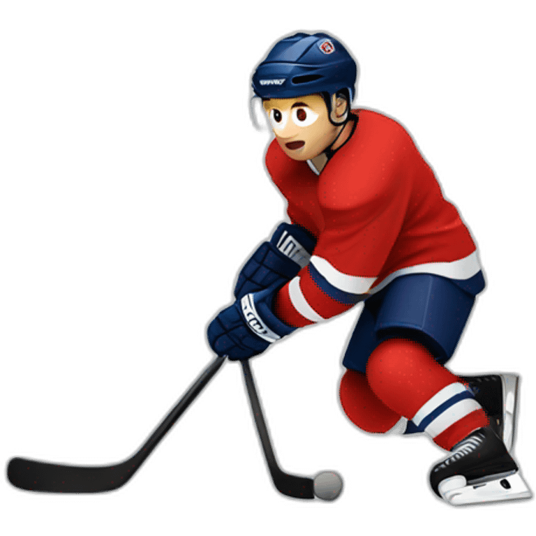 hockey player in red emoji