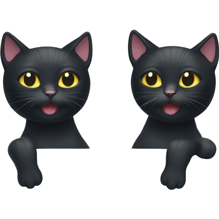 Black cat taking shower emoji