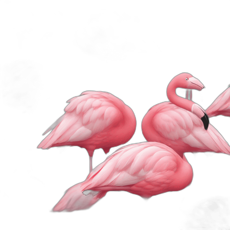 flamant rose fait les yeux doux emoji