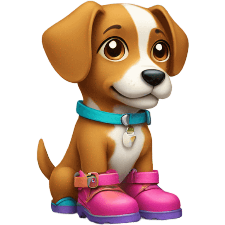 dog with boots emoji