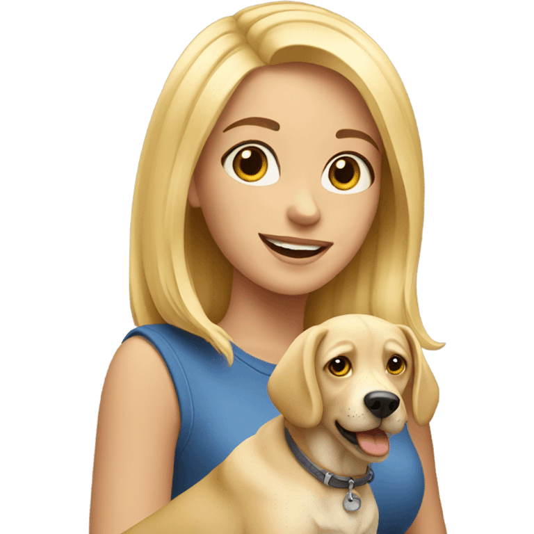 Blonde girl with dog  emoji