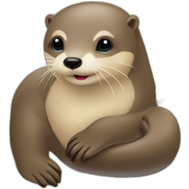 Loutre sur une loutre sur une loutre Noël et sapins  emoji