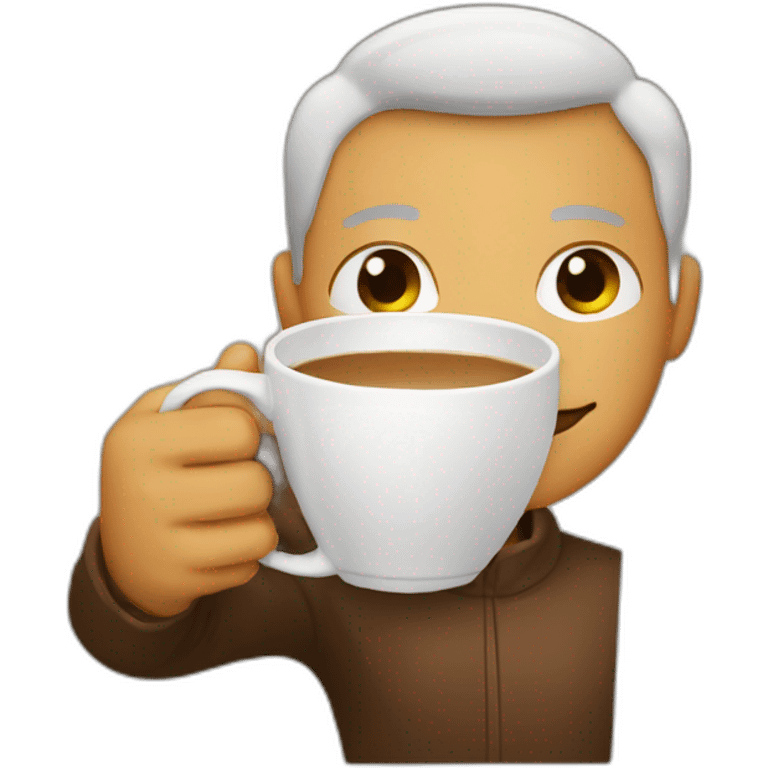 A person hugging a cup of cappuccino  emoji