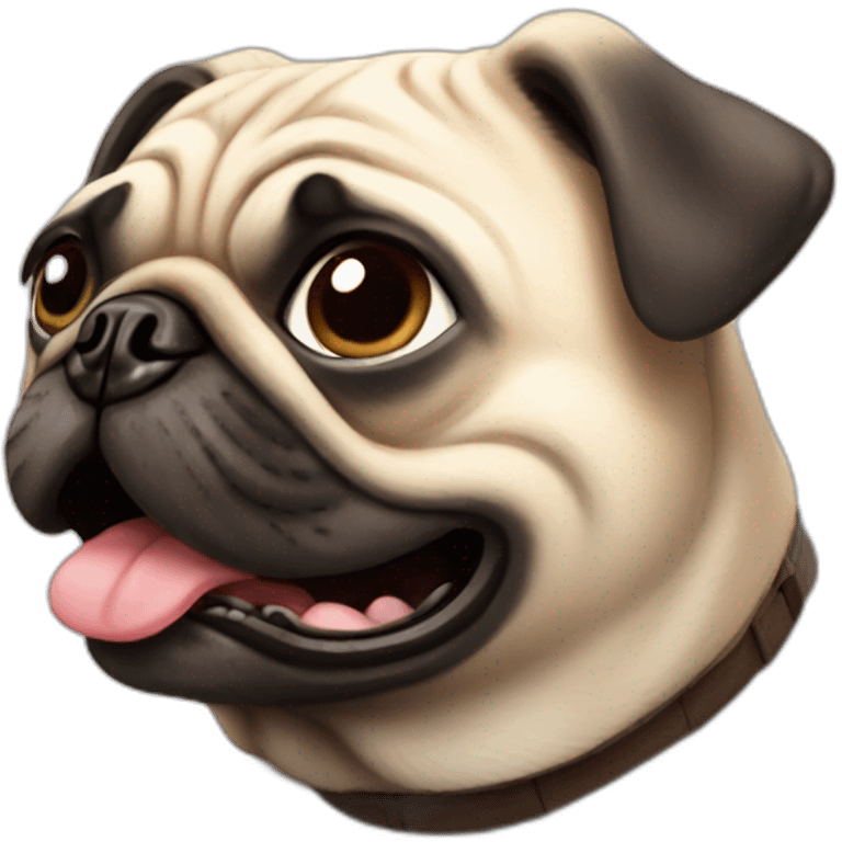 Happy pug emoji