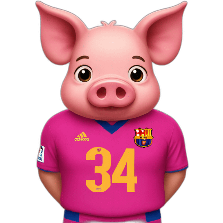 pig, barcelona jersey, fat emoji