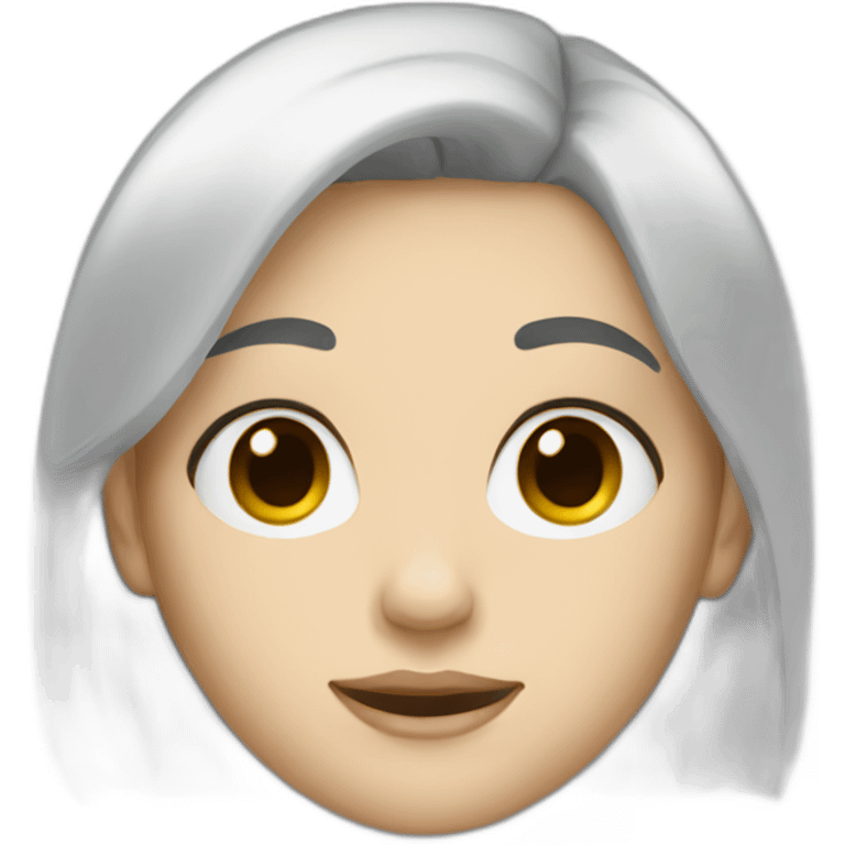 White female black hair emoji