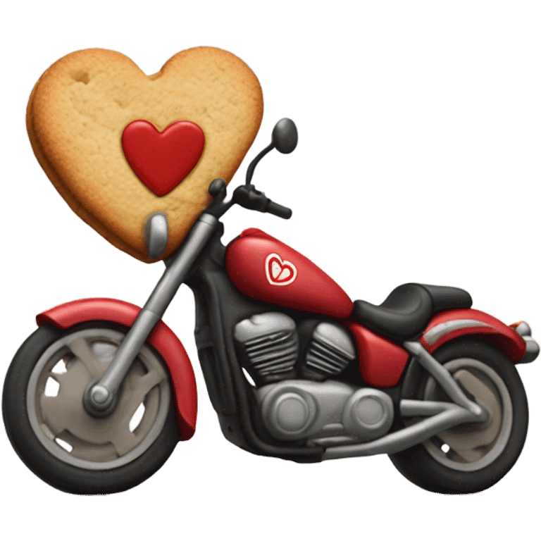 cookie heart with motorcycle  emoji