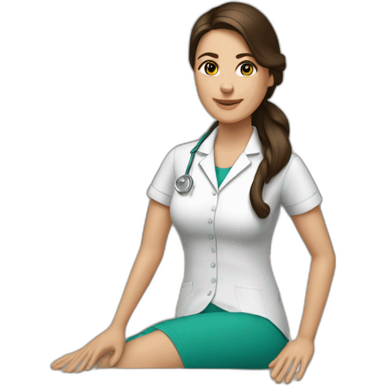 physiotherapist working girl brunette emoji