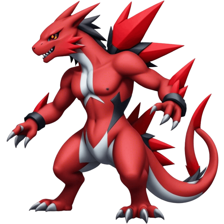 Edgy Cool Beautiful Guilmon-Zoroark, full body emoji