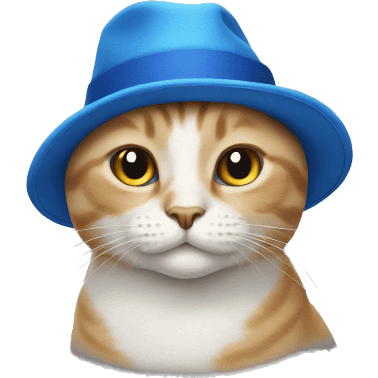 Cat wearing blue hat emoji