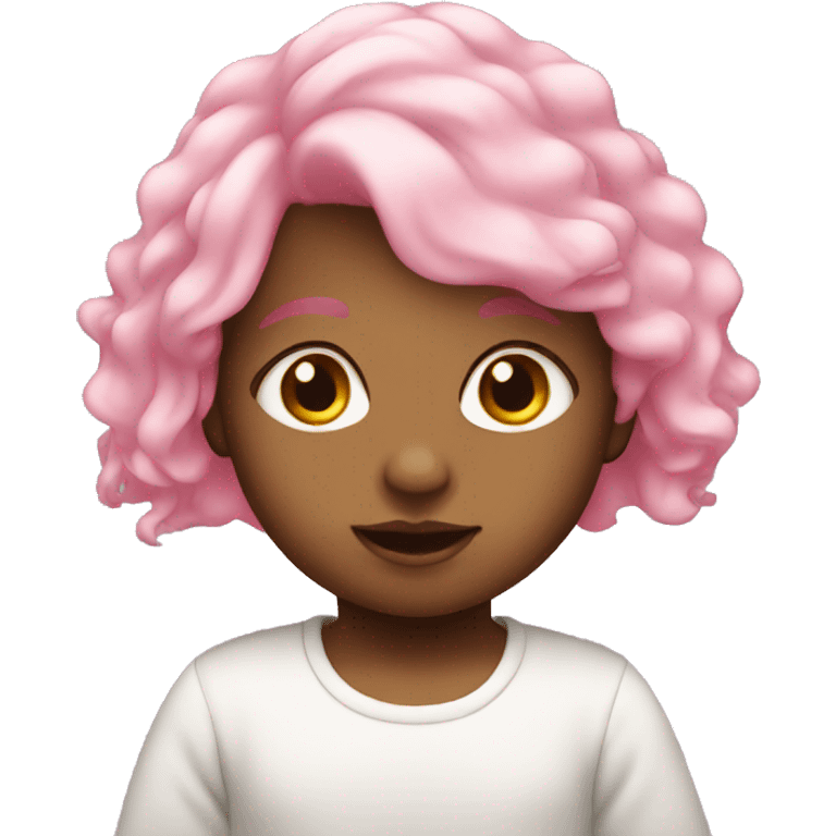 Pink haired baby emoji