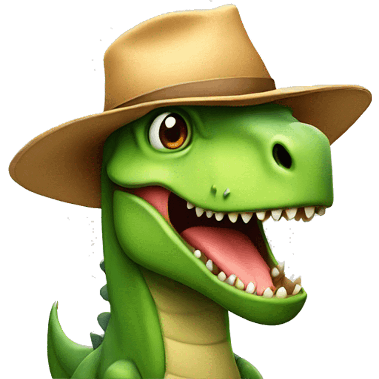 dinosaur with a hat emoji