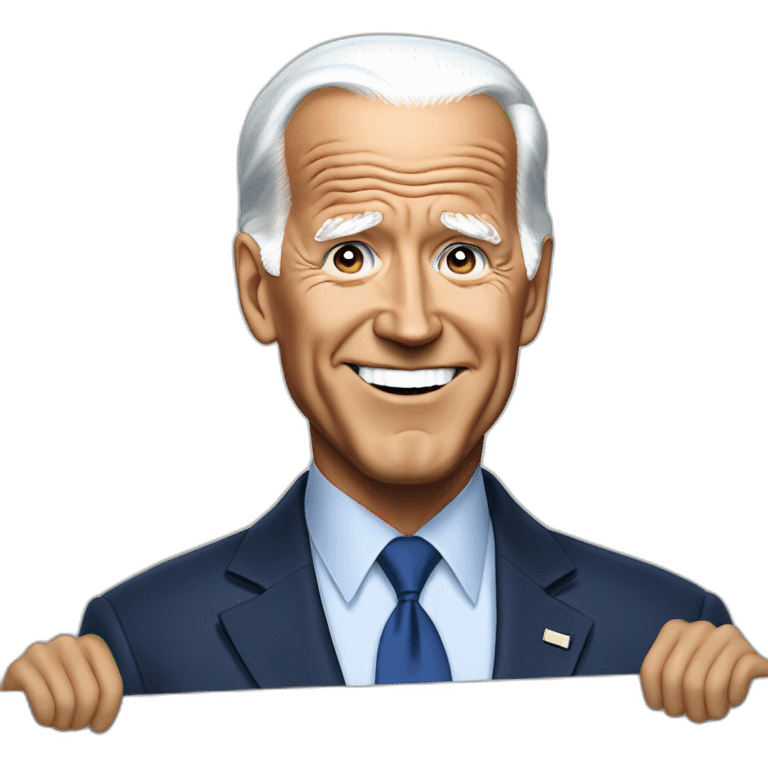 Joe Biden holding a sign emoji