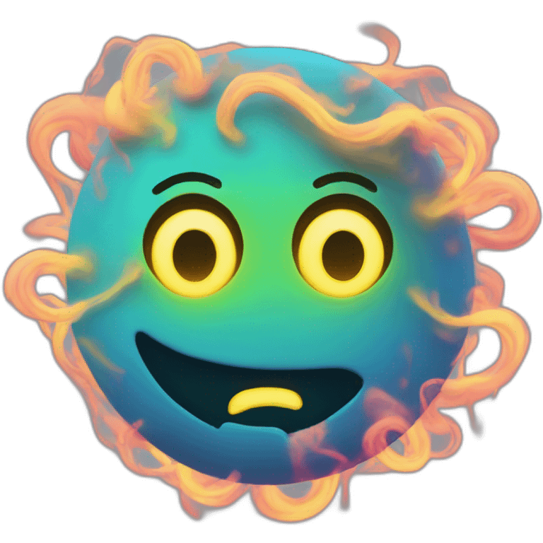 A face made of swirling neon gas emoji