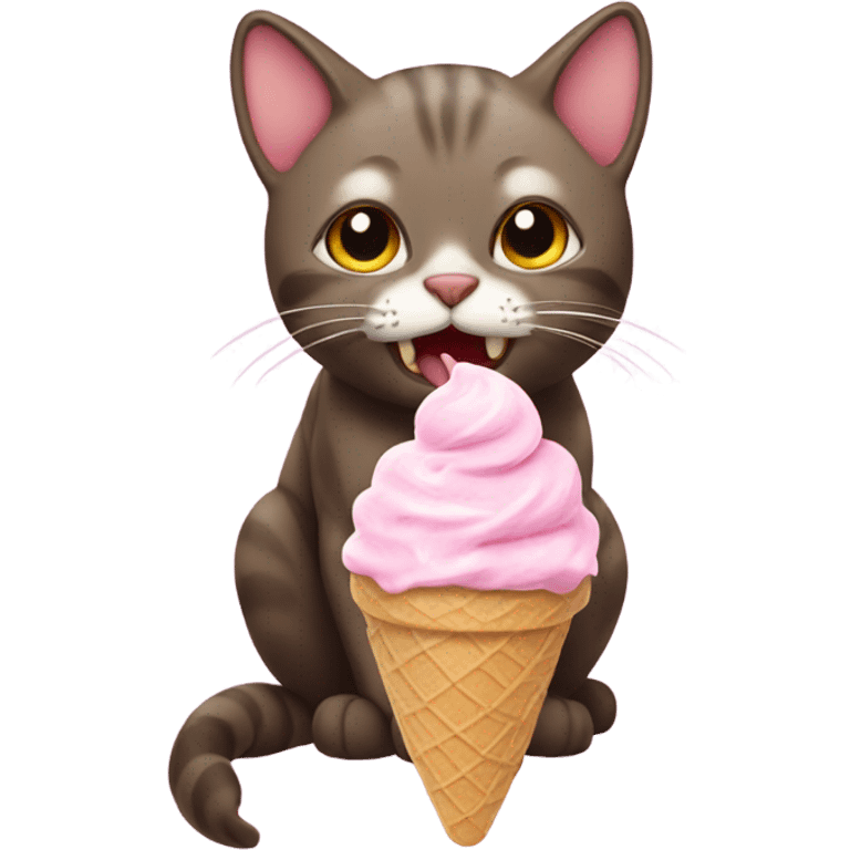 Cat eating ice cream emoji