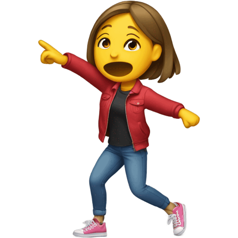 girl doing the dabbing dance  emoji