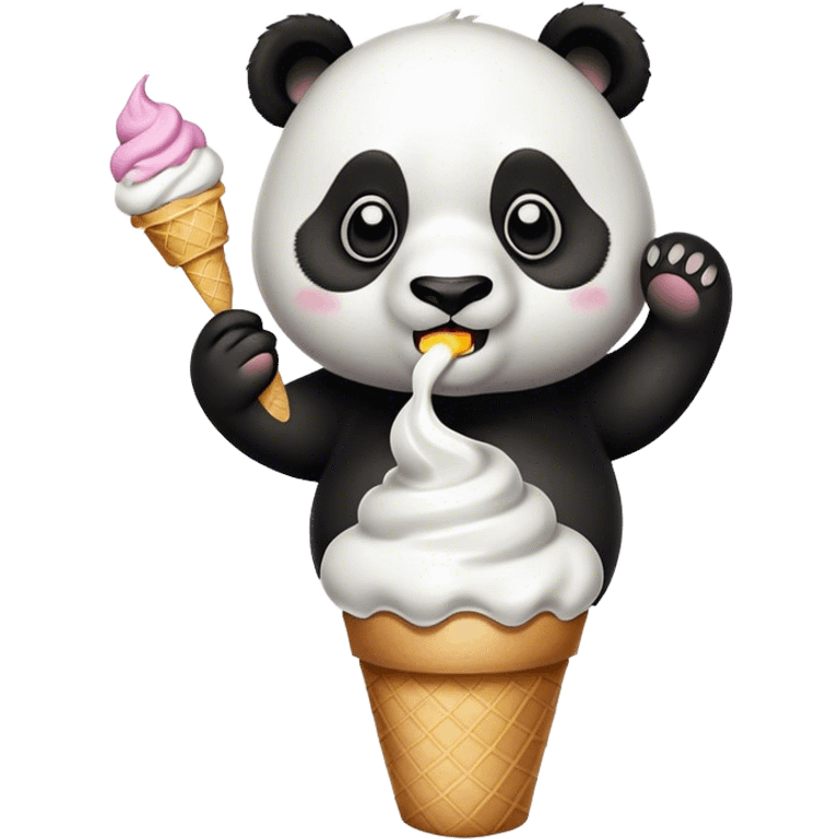 Panda eating ice cream emoji