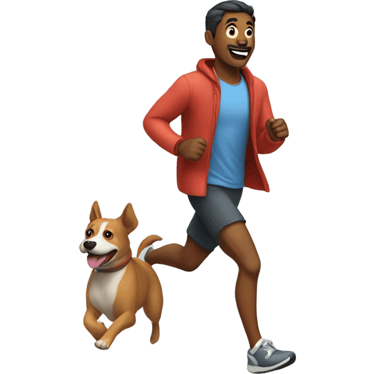 man running with a dog emoji