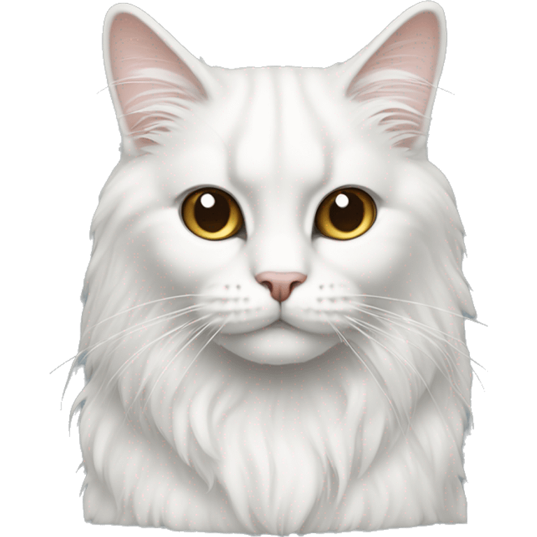 Persia long fur cat,white color emoji